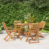 5 Piece Garden Dining Set Solid Wood Acacia