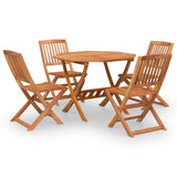 5 Piece Garden Dining Set Solid Wood Acacia - Front View