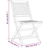 5 Piece Garden Dining Set Solid Wood Acacia - Extra Image