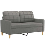 2-Seater Sofa with Pillows&Cushions Dark Grey 120 cm Fabric
