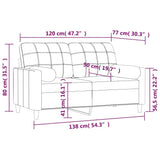2-Seater Sofa with Pillows&Cushions Dark Grey 120 cm Fabric