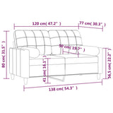 2-Seater Sofa with Pillows&Cushions Black 120 cm Fabric