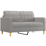 2-Seater Sofa with Pillows&Cushions Light Grey 140 cm Fabric - Top-Down View