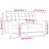 2-Seater Sofa with Pillows&Cushions Cream 140 cm Fabric