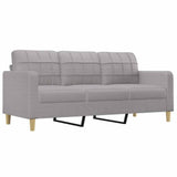 3-Seater Sofa with Pillows and Cushions Light Grey 180 cm Fabric - Top-Down View
