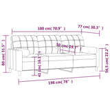 3-Seater Sofa with Pillows&Cushions Cream 180 cm Fabric - Close-Up Angle