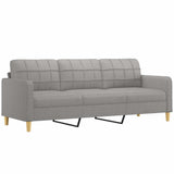 3-Seater Sofa with Pillows&Cushions Light Grey 210 cm Fabric - Top-Down View