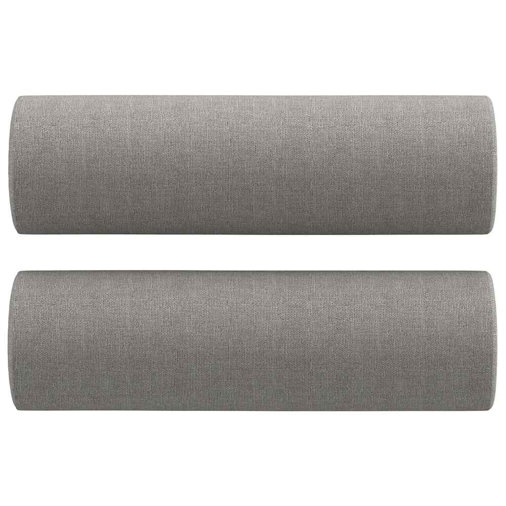 3-Seater Sofa with Pillows&Cushions Light Grey 210 cm Fabric