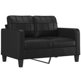 2-Seater Sofa with Pillows and Cushions Black 120 cm Faux Leather