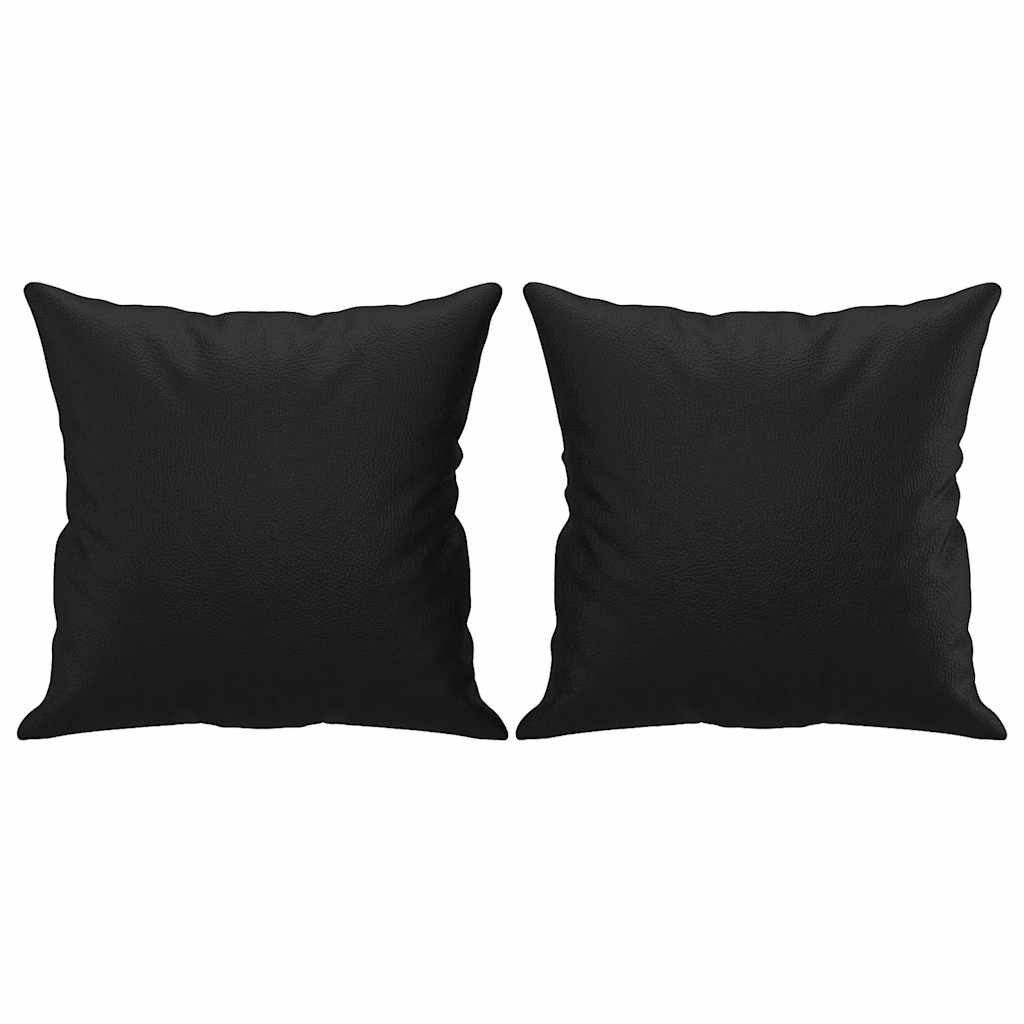 2-Seater Sofa with Pillows and Cushions Black 120 cm Faux Leather