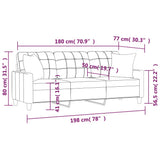 3-Seater Sofa with Pillows&Cushions Brown 180 cm Faux Leather - Close-Up Angle