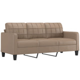 3-Seater Sofa with Pillows&Cushions Cappuccino 180 cm Faux Leather