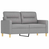 2-Seater Sofa with Pillows&Cushions Light Grey 120 cm Fabric