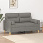 2-Seater Sofa with Pillows&Cushions Dark Grey 120 cm Fabric