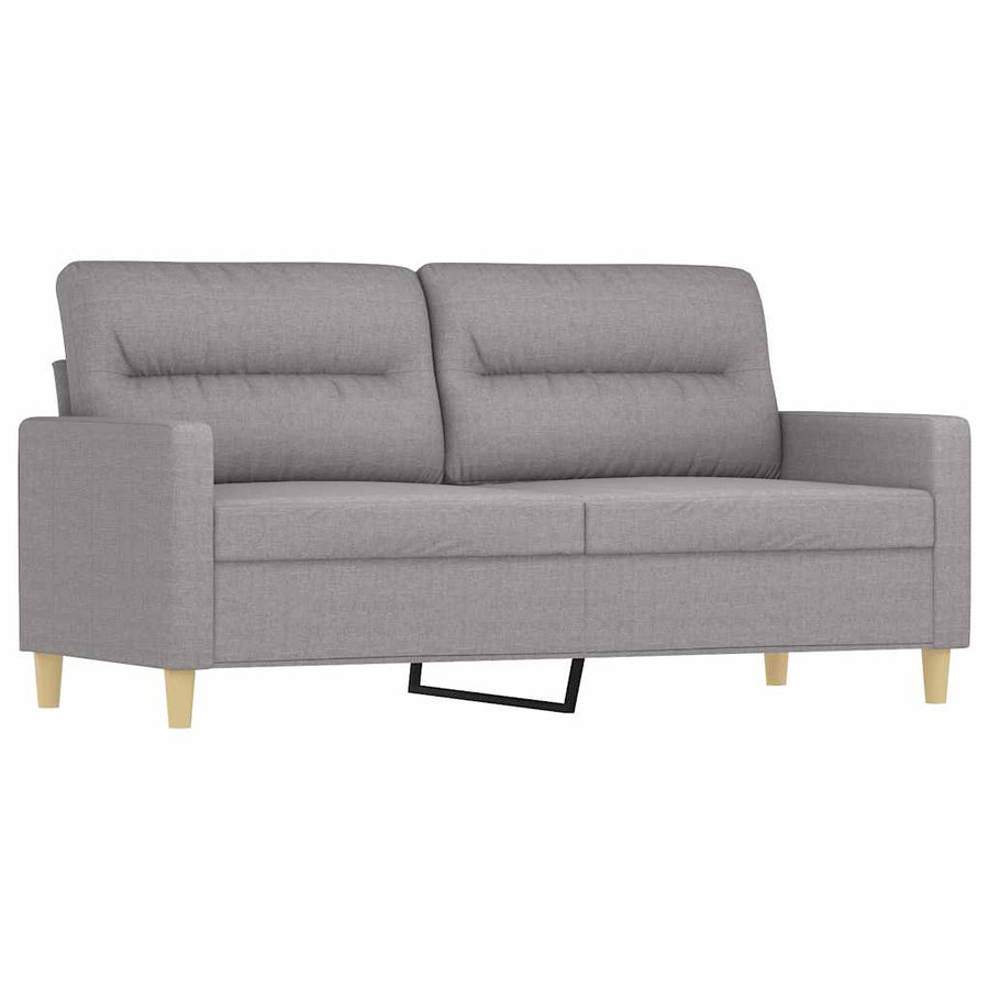 2-Seater Sofa with Pillows&Cushions Light Grey 140 cm Fabric