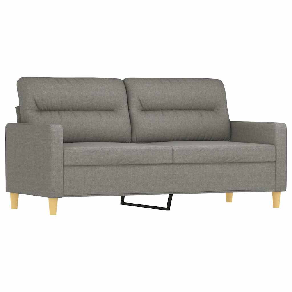 2-Seater Sofa with Pillows&Cushions Dark Grey 140 cm Fabric