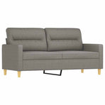 2-Seater Sofa with Pillows&Cushions Dark Grey 140 cm Fabric
