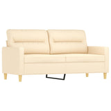 2-Seater Sofa with Pillows&Cushions Cream 140 cm Fabric - Top-Down View
