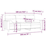 3-Seater Sofa with Pillows&Cushions Dark Grey 180 cm Fabric - Close-Up Angle