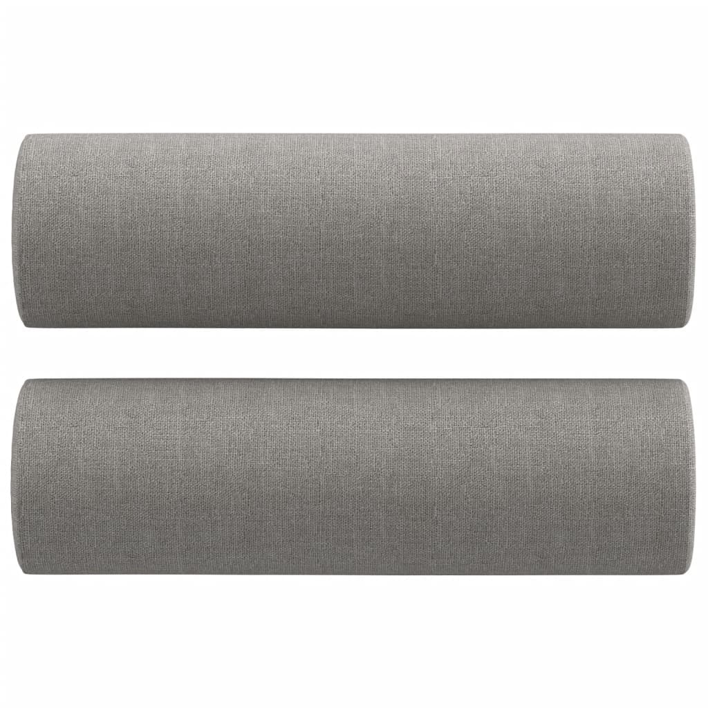 2-Seater Sofa with Pillows&Cushions Light Grey 120 cm Fabric