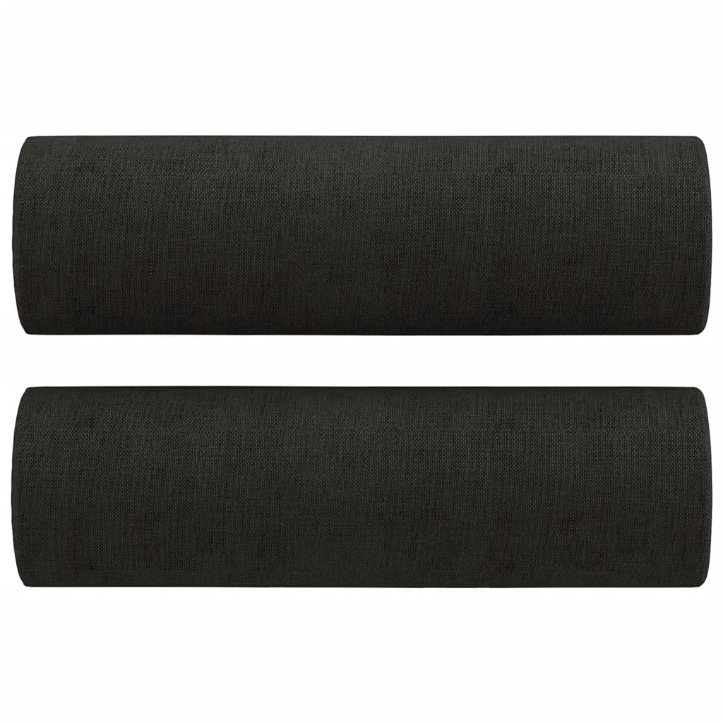 2-Seater Sofa with Pillows&Cushions Black 120 cm Fabric