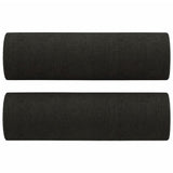 2-Seater Sofa with Pillows&Cushions Black 120 cm Fabric