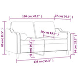 2-Seater Sofa with Pillows&Cushions Black 120 cm Fabric - Close-Up Angle