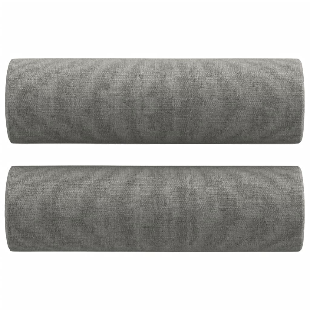 3-Seater Sofa with Pillows&Cushions Dark Grey 180 cm Fabric