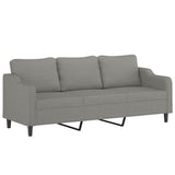 3-Seater Sofa with Pillows&Cushions Dark Grey 210 cm Fabric - Top-Down View