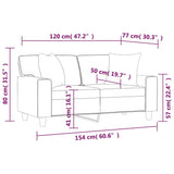 2-Seater Sofa with Pillows&Cushions Black 120 cm Faux Leather