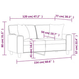 2-Seater Sofa with Pillows&Cushions Brown 120 cm Faux Leather