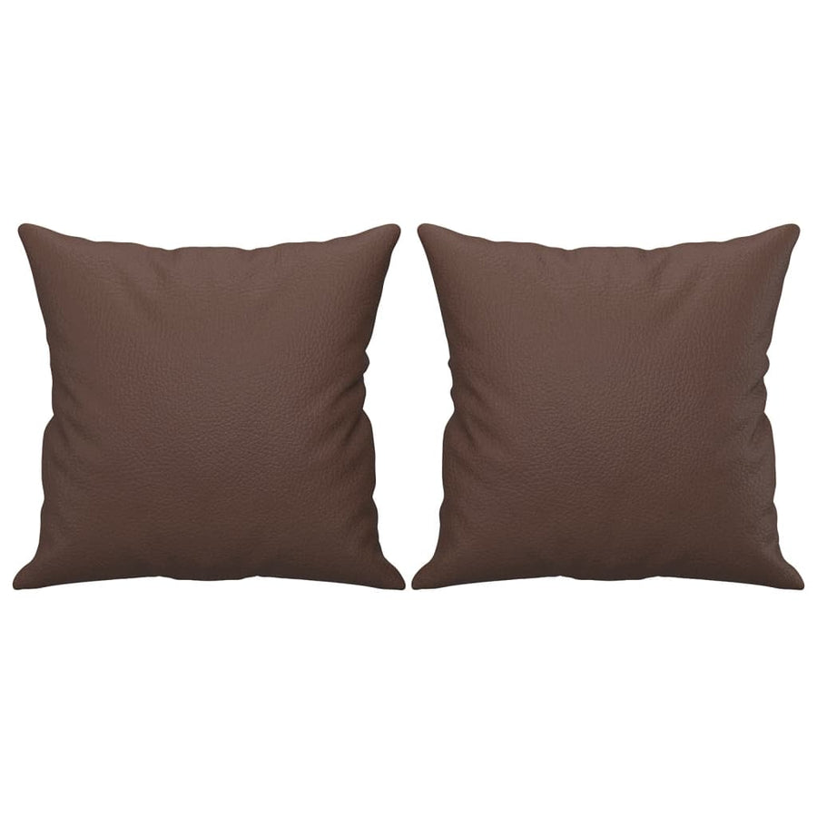 2-Seater Sofa with Pillows&Cushions Brown 140 cm Faux Leather