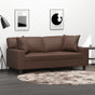 2-Seater Sofa with Pillows&Cushions Brown 140 cm Faux Leather