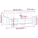 3-Seater Sofa with Pillows&Cushions Brown 180 cm Faux Leather