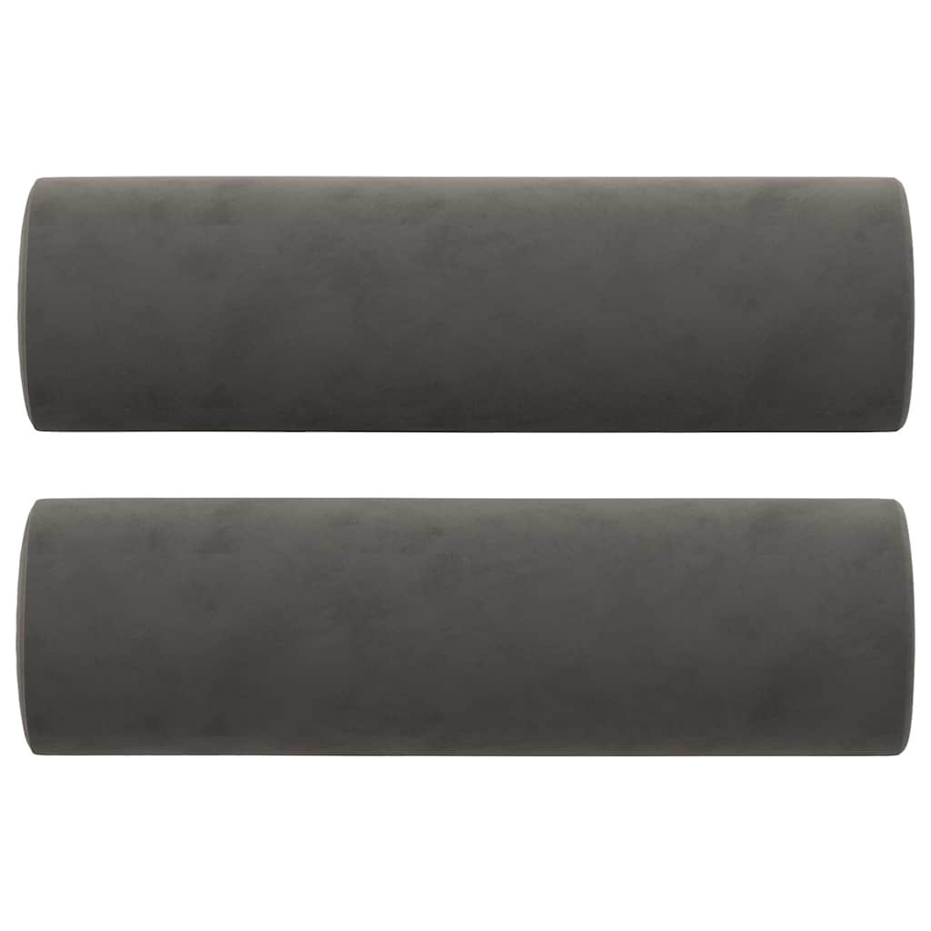 2-Seater Sofa with Pillows&Cushions Dark Grey 120 cm Velvet