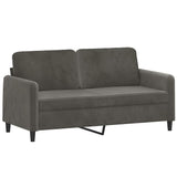 2-Seater Sofa with Pillows&Cushions Dark Grey 140 cm Velvet