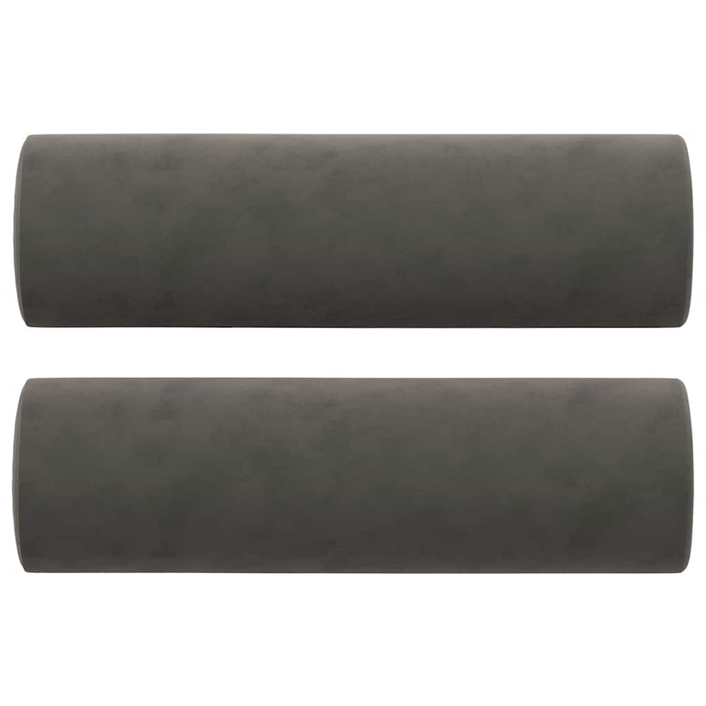 2-Seater Sofa with Pillows&Cushions Dark Grey 140 cm Velvet
