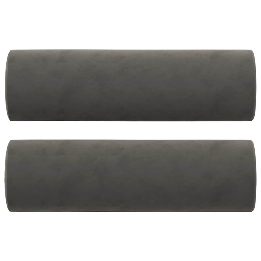 3-Seater Sofa with Pillows&Cushions Dark Grey 180 cm Velvet