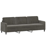 3-Seater Sofa with Pillows&Cushions Dark Grey 210 cm Velvet