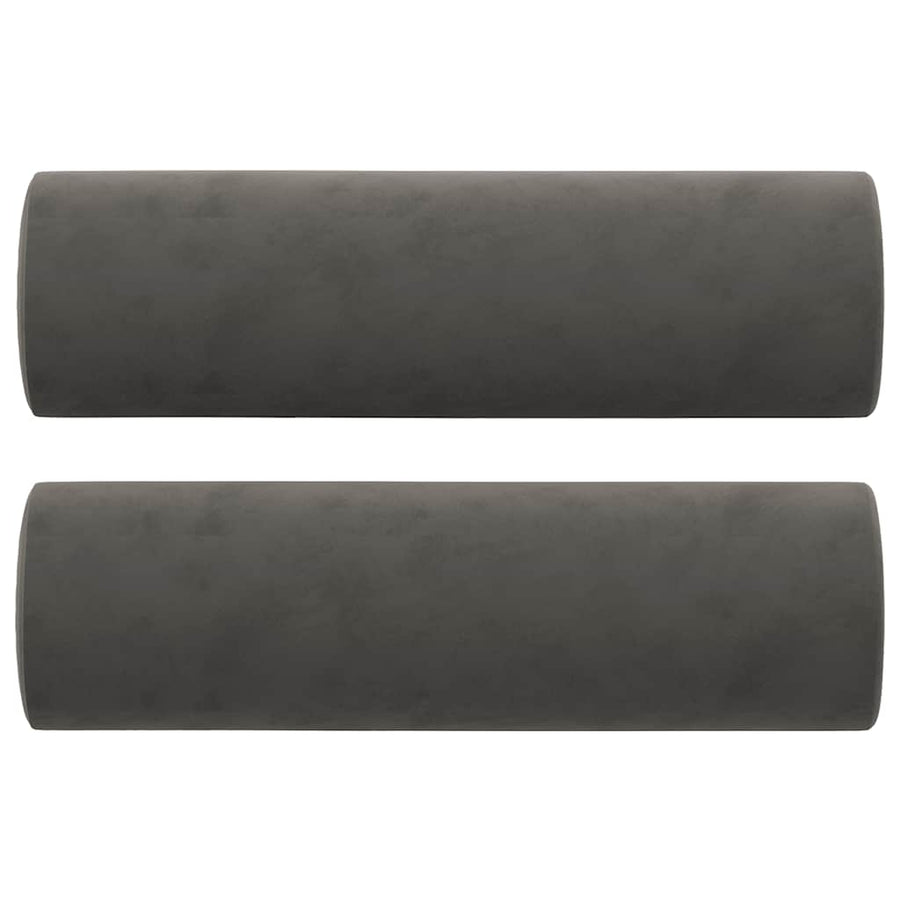3-Seater Sofa with Pillows&Cushions Dark Grey 210 cm Velvet