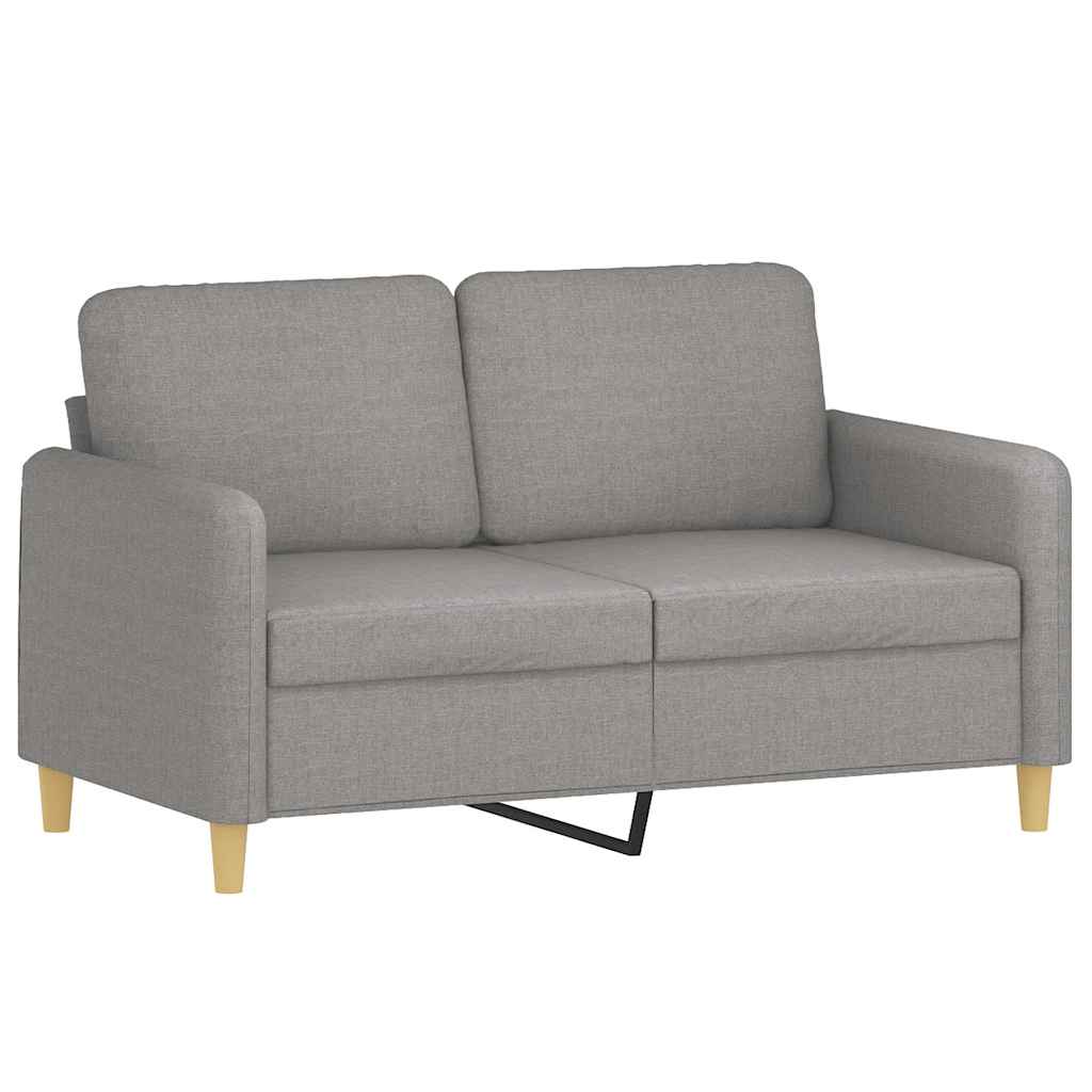 2-Seater Sofa with Pillows&Cushions Light Grey 120 cm Fabric