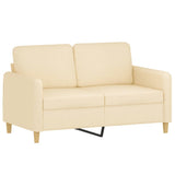 2-Seater Sofa with Pillows&Cushions Cream 120 cm Fabric - Top-Down View