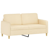 2-Seater Sofa with Pillows&Cushions Cream 140 cm Fabric - Top-Down View
