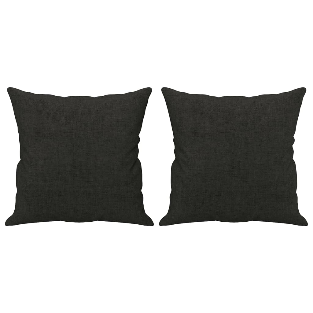 2-Seater Sofa with Pillows&Cushions Black 140 cm Fabric