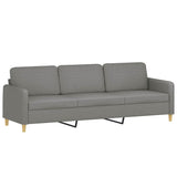 3-Seater Sofa with Pillows&Cushions Dark Grey 210 cm Fabric - Top-Down View