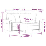 2-Seater Sofa with Pillows&Cushions Black 120 cm Faux Leather