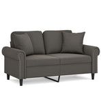 2-Seater Sofa with Pillows&Cushions Dark Grey 120 cm Velvet
