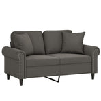 2-Seater Sofa with Pillows&Cushions Dark Grey 120 cm Velvet