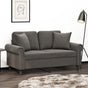 2-Seater Sofa with Pillows&Cushions Dark Grey 120 cm Velvet