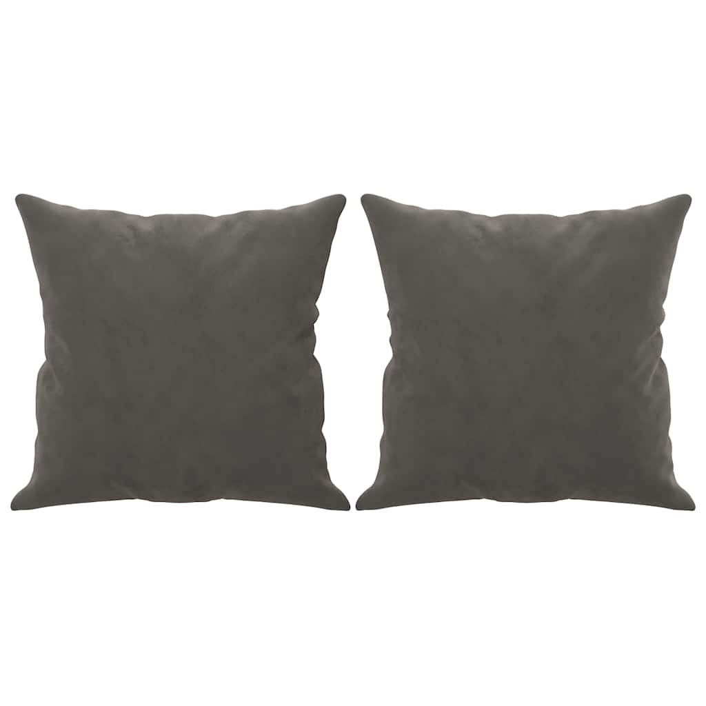 2-Seater Sofa with Pillows&Cushions Dark Grey 140 cm Velvet